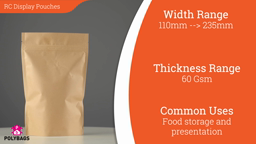 Watch a short video on brown recycled-paper display pouches with window