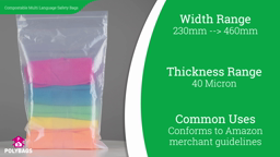Watch a short video on compostable safety bags with multi-language warning