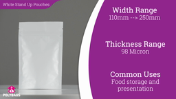 Watch a short video about our Viva White Stand-Up Pouches